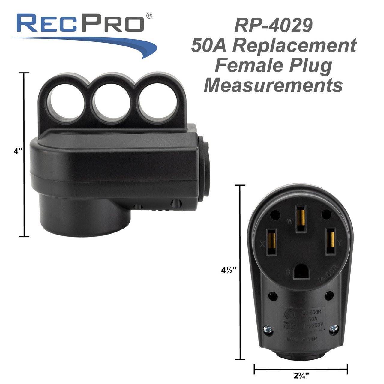 30 Amp RV Plug Female Receptacle - RecPro