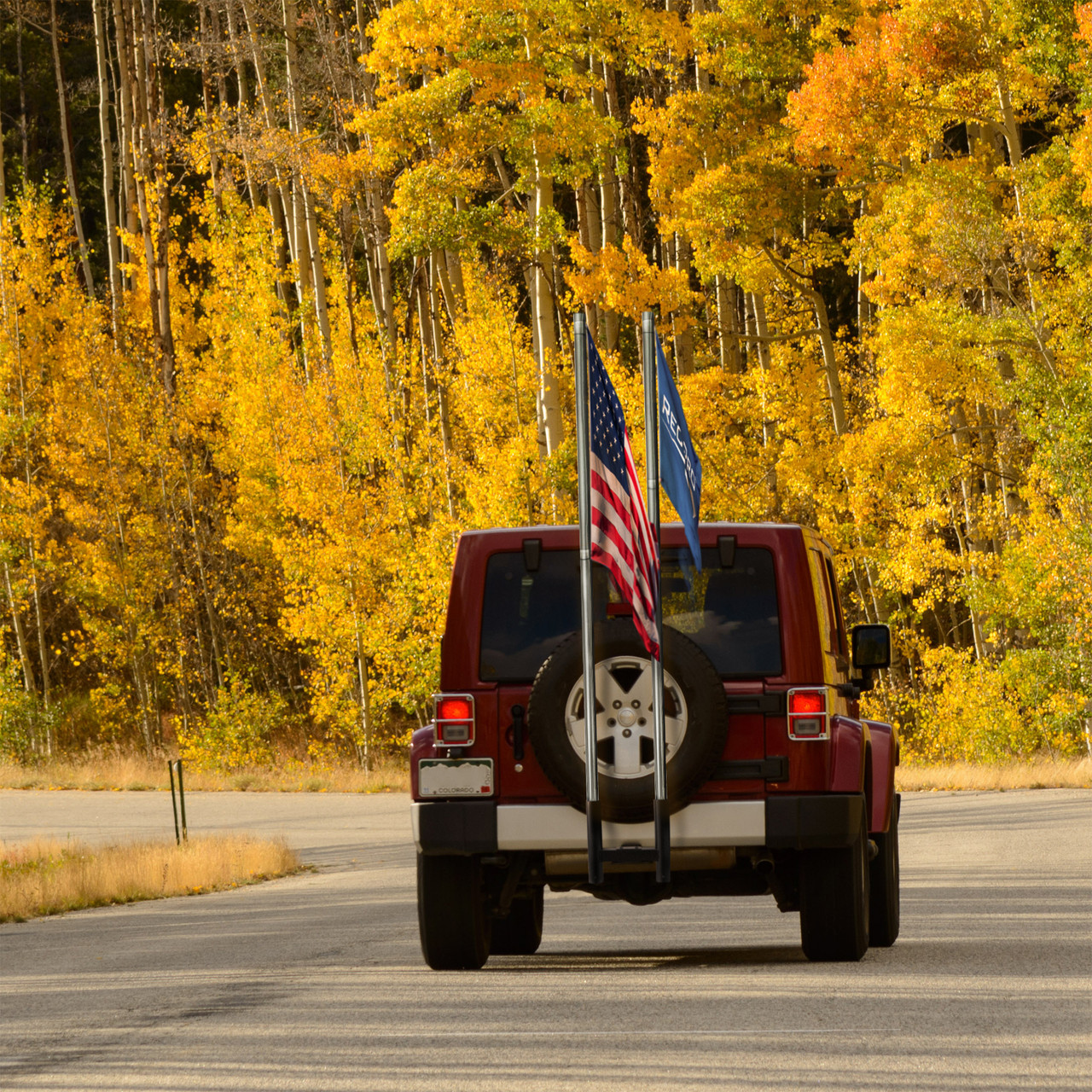 Trailer Hitch Dual Flag Pole Mount for 2 Receiver - RecPro