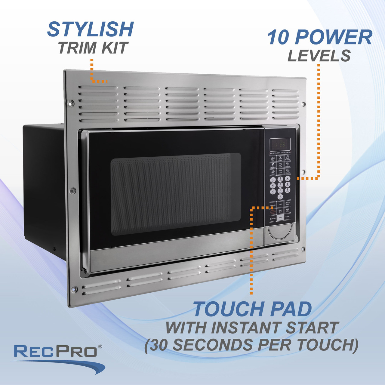 BUILT-IN 1.0 Cu.Ft, Mid-Size Microwave Oven & Trim/Venting Kit, Stainless  Steel