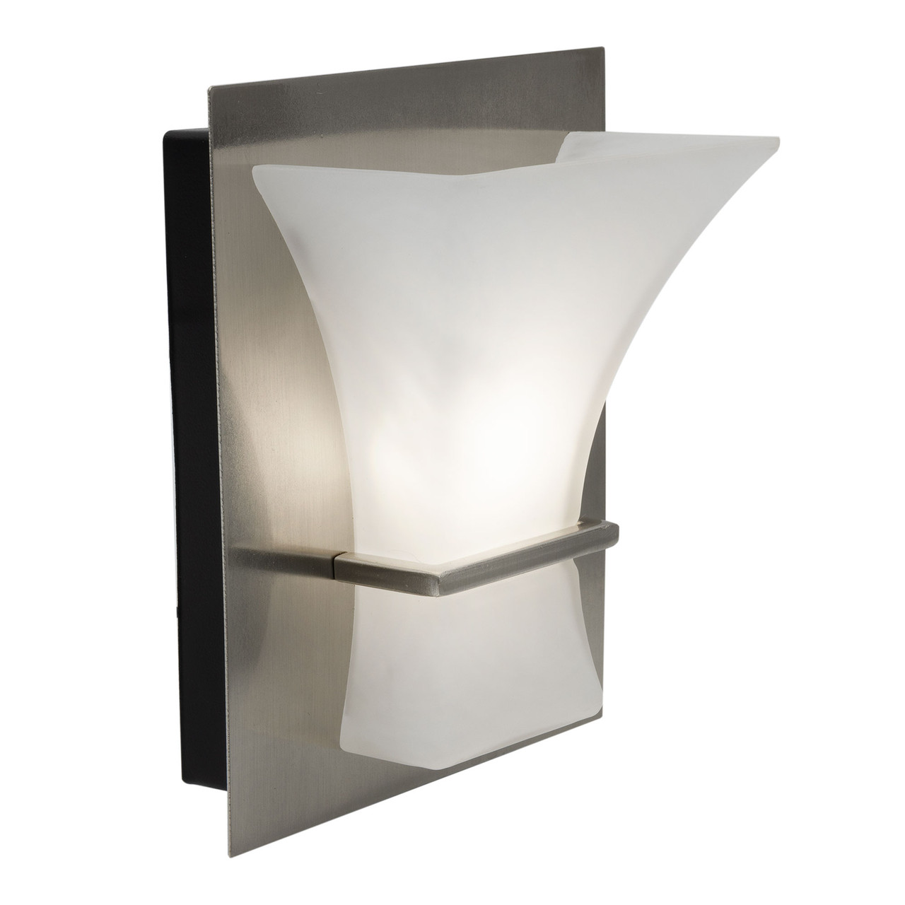 RV Wall Sconce Frosted Glass Silver Finish LED Light - RecPro