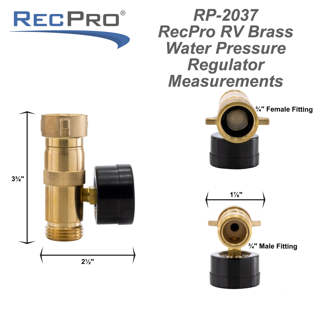 RV Water Pressure Regulator - RecPro