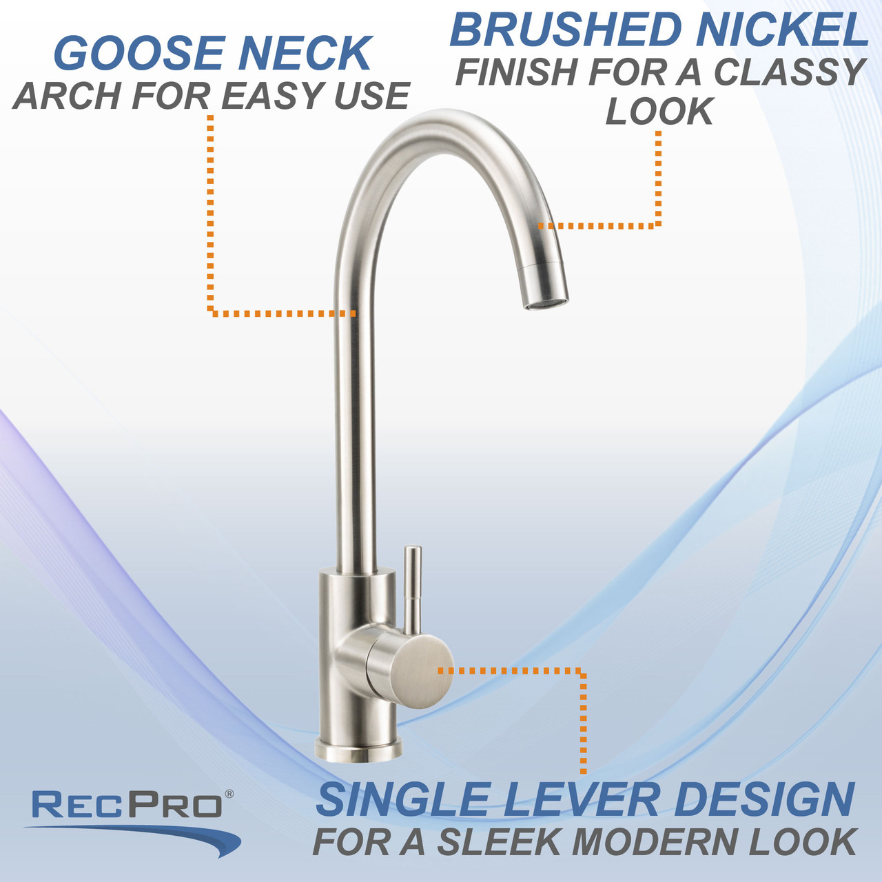 RV Kitchen Faucet High Arch with Single Handle RecPro