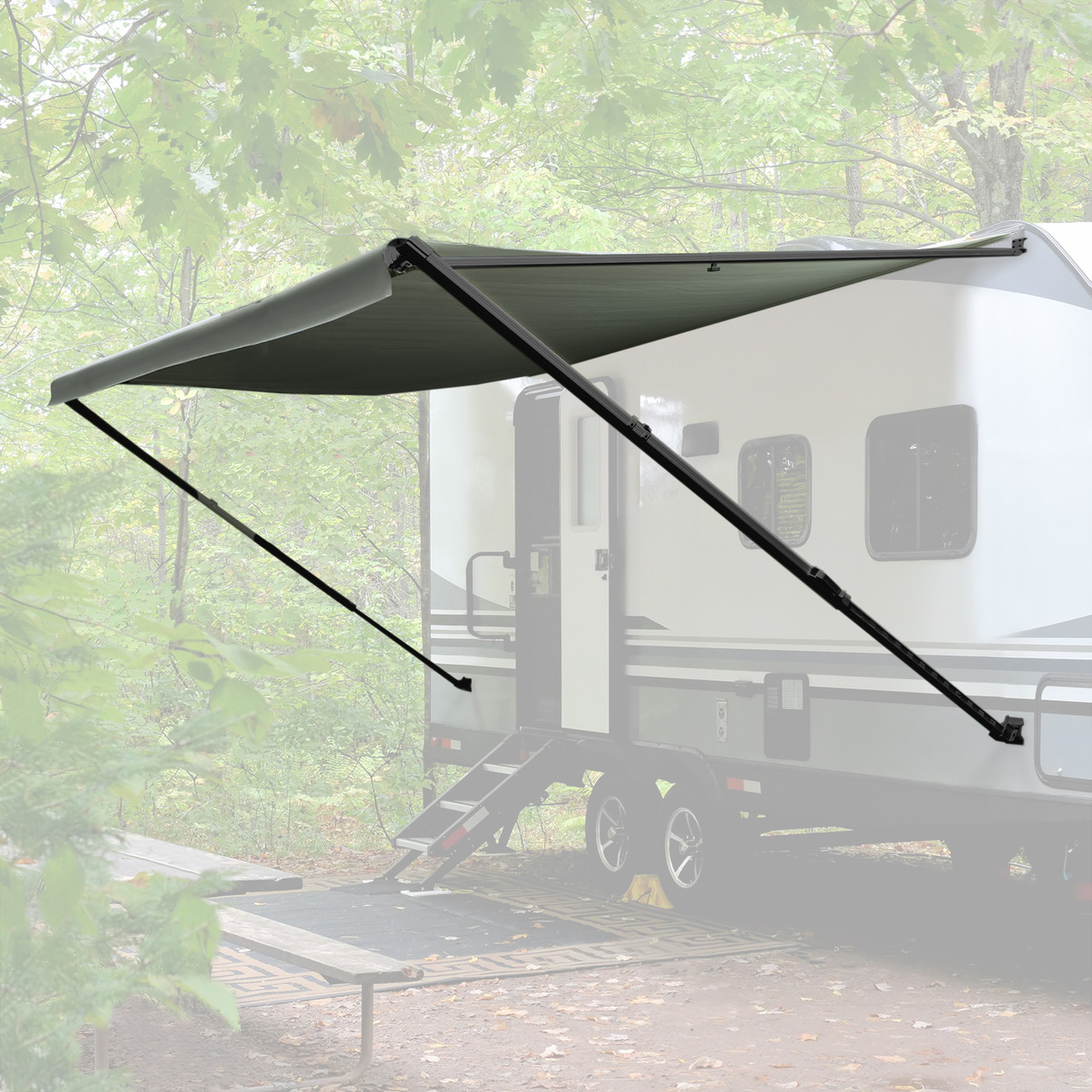 RecPro RV Manual Awning Assembly in Black RecPro