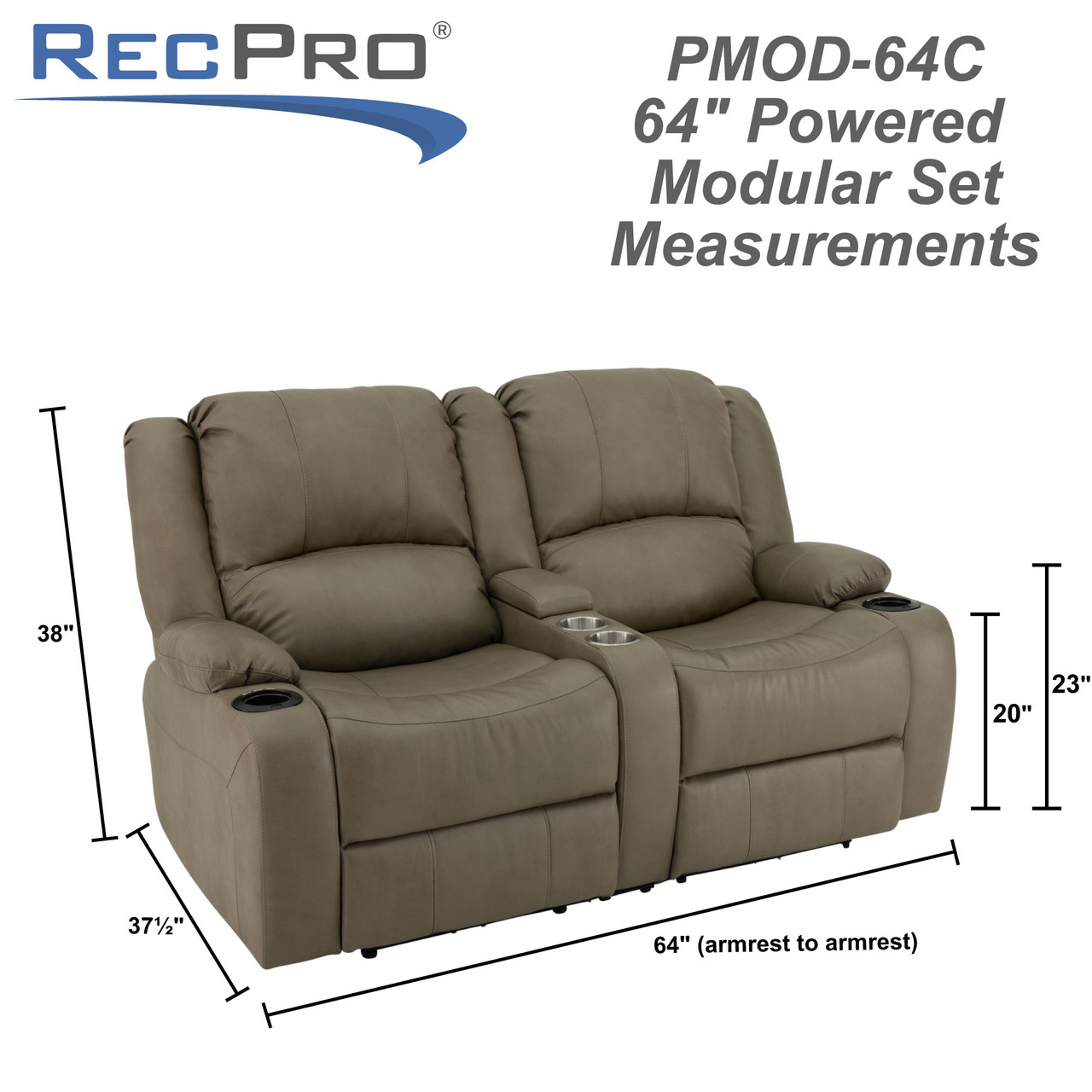 recpro charles double recliner rv sofa bed