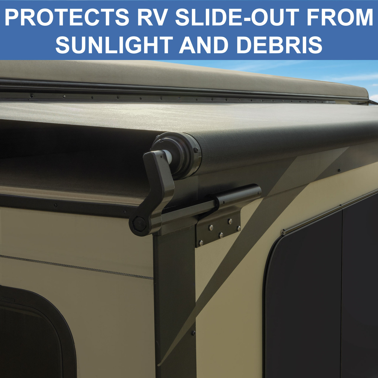 RV Slide Topper Cover Assembly Slideout Awning Black