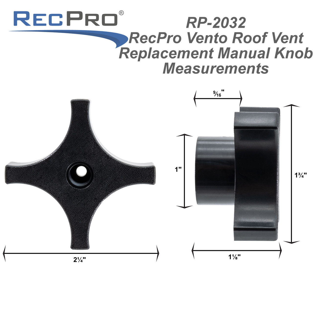 RV Roof Vent Replacement Manual Knob for Vento RecPro