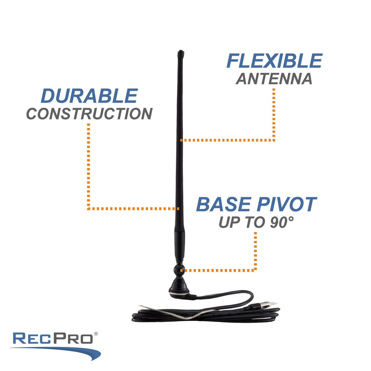 RV Radio Antenna with 72" cable