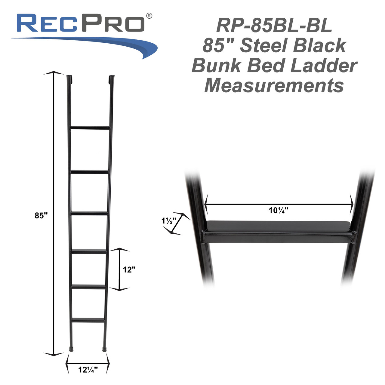 RV Bunk Bed Ladder 85" Tall Made in USA RecPro