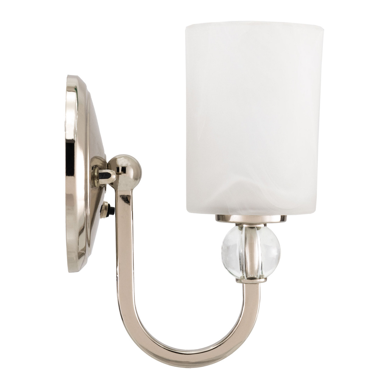 RV Side Wall Sconce Light Chrome Frosted Glass 12V RecPro