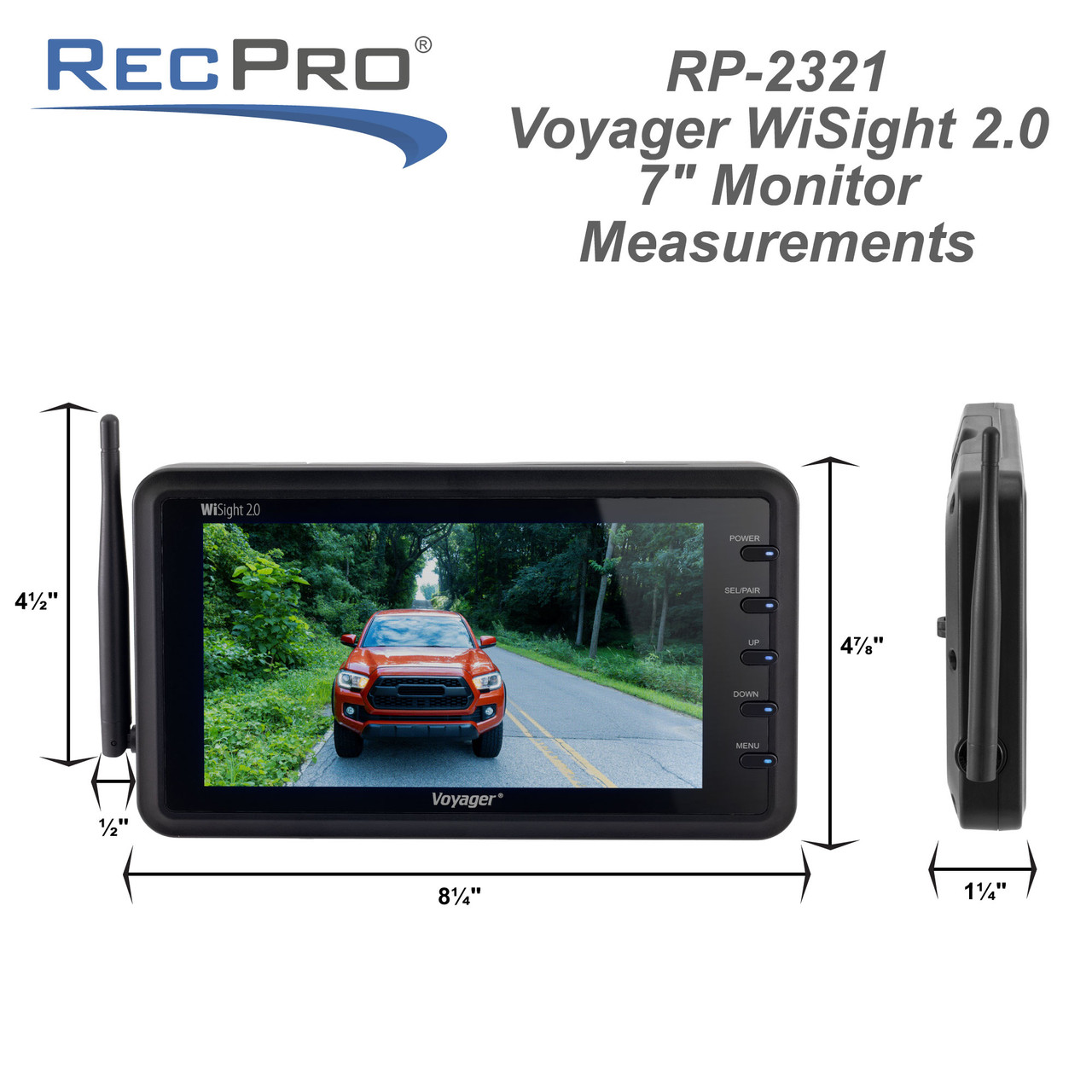 Voyager RV Wireless Backup Camera with 7" Monitor for Prewired System
