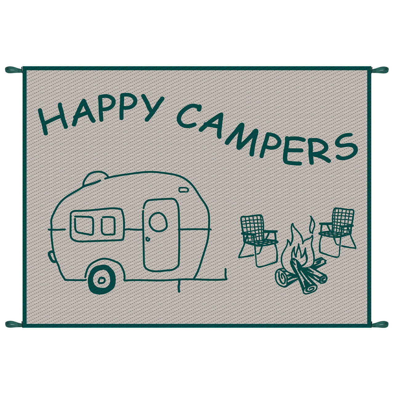 RV Outdoor Waterproof Rug - Happy Campers - RecPro