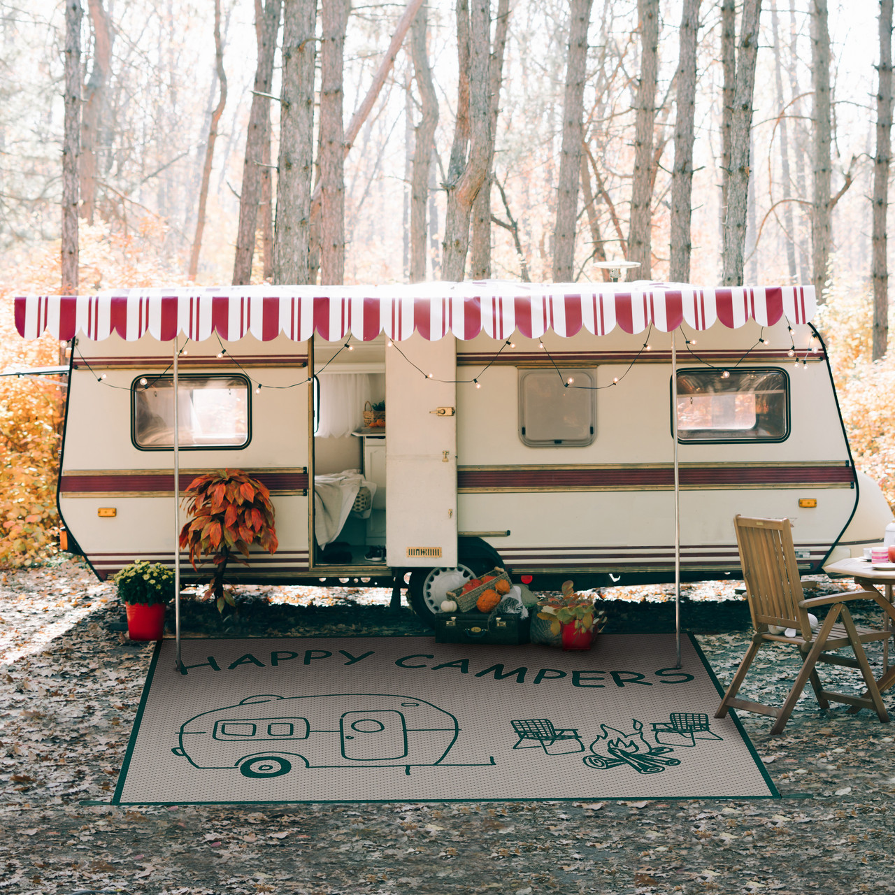 RV Outdoor Waterproof Rug - Happy Campers - RecPro