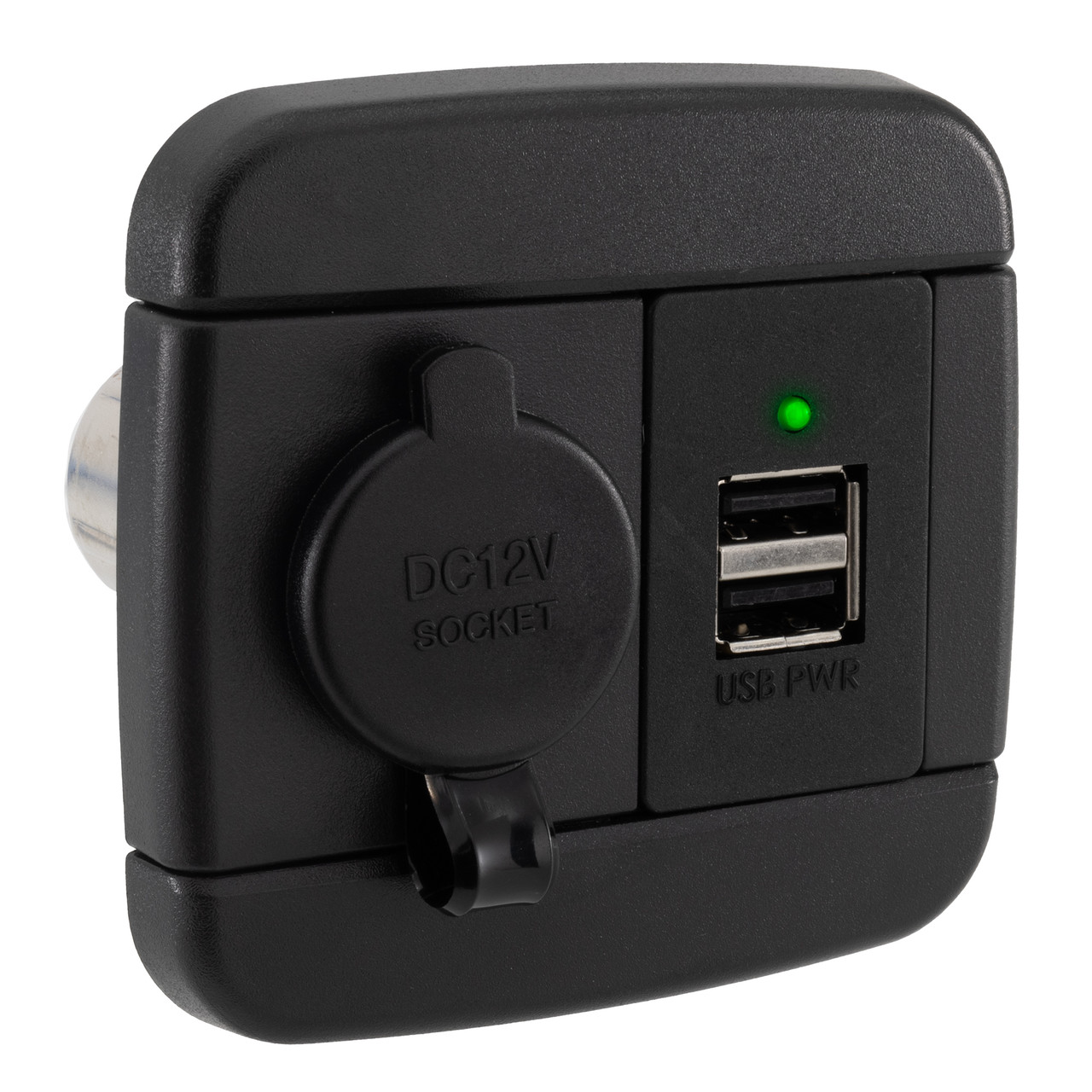 USB Charger Socket with Cover Black