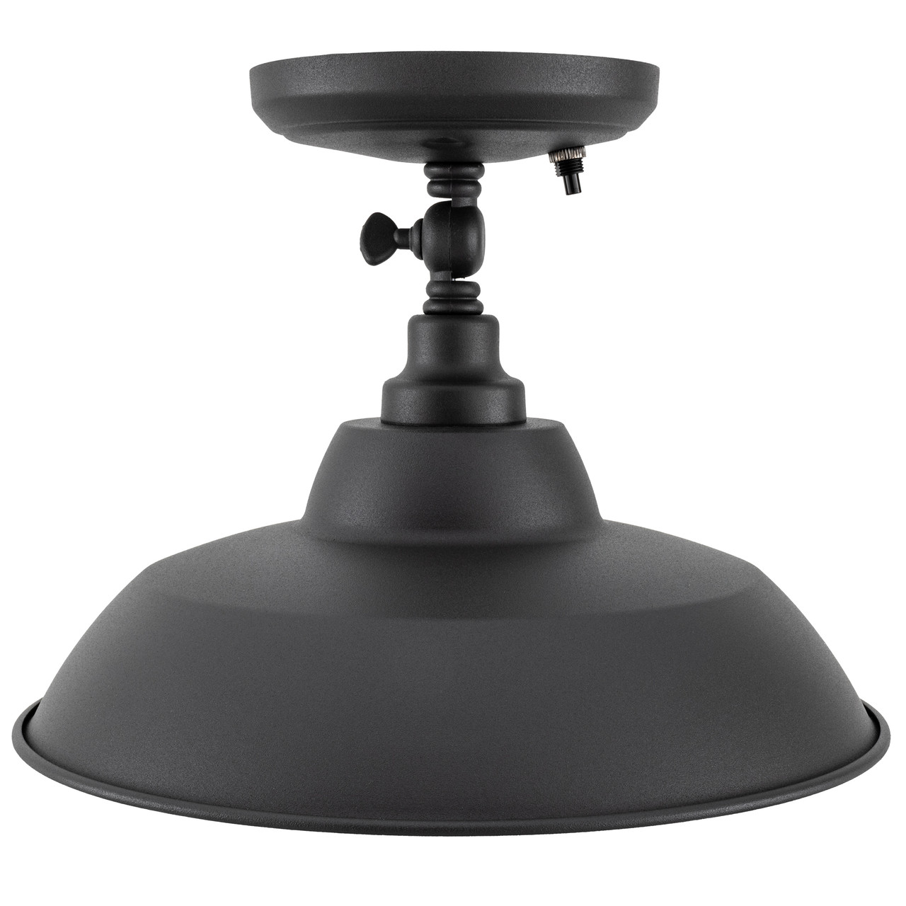 RV 12V Semi-Flush Mount Ceiling Light with Matte Black Finish - RecPro