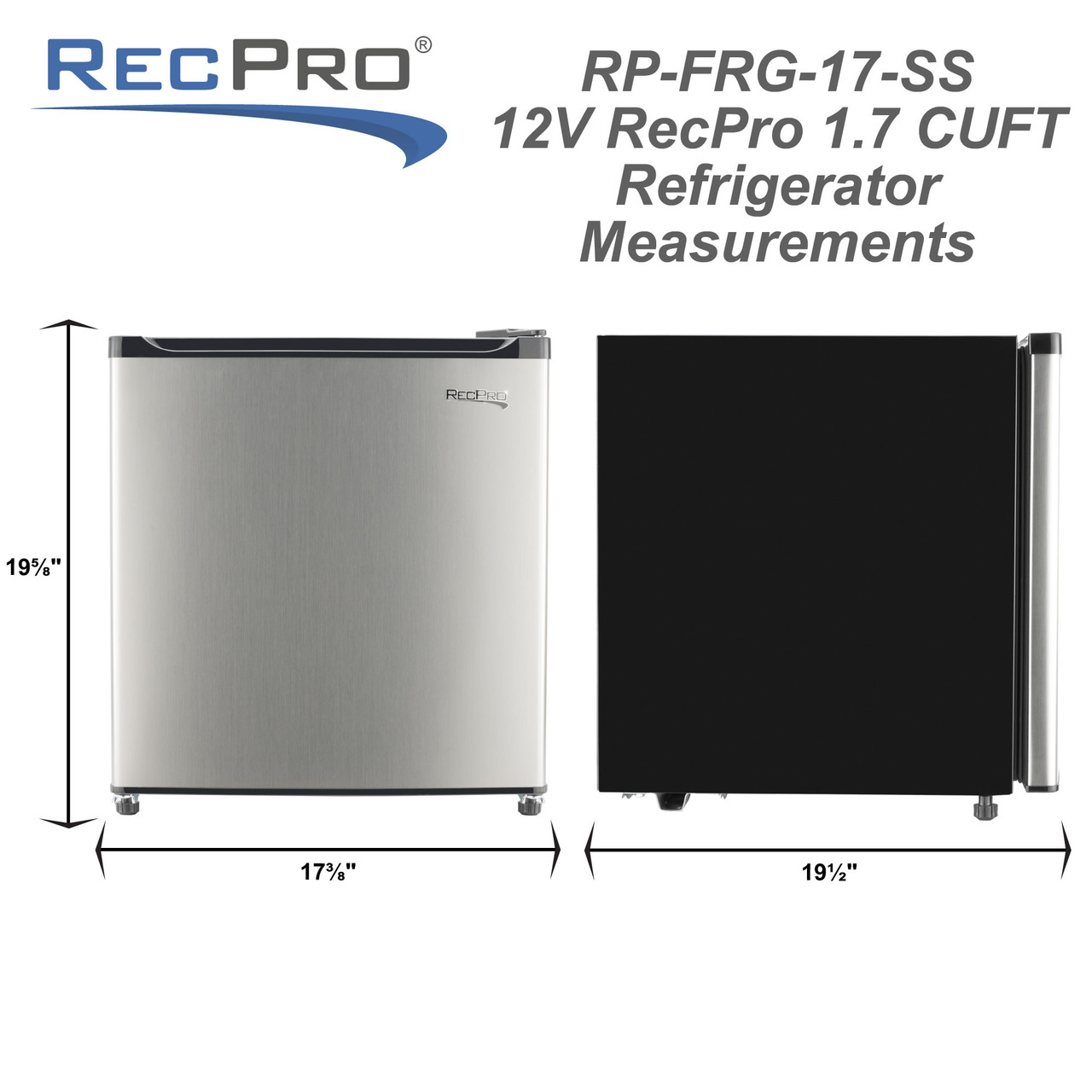 RV Refrigerator 10 Cubic Feet 12V Stainless Steel - RecPro