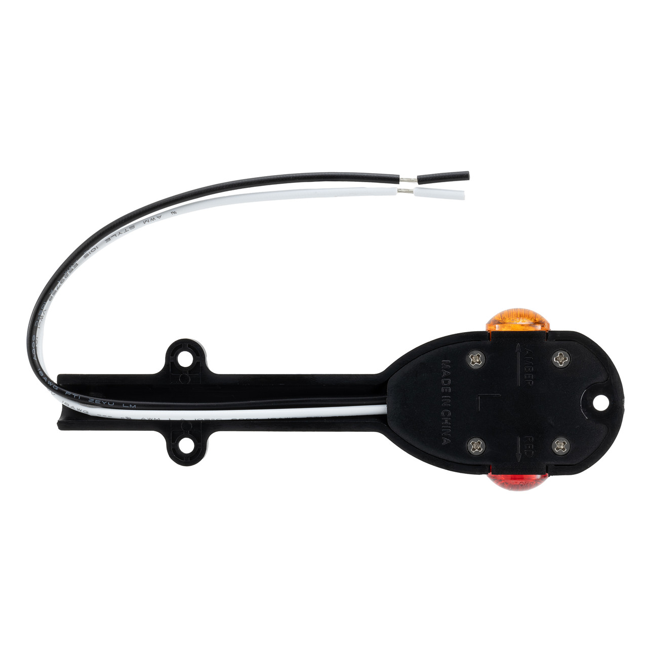 thumbnail image 2 of Jammy 1-LED Marker Fender Light – Red/Amber Clear Lens With Base & Bracket For RV Trailer 2 of 5