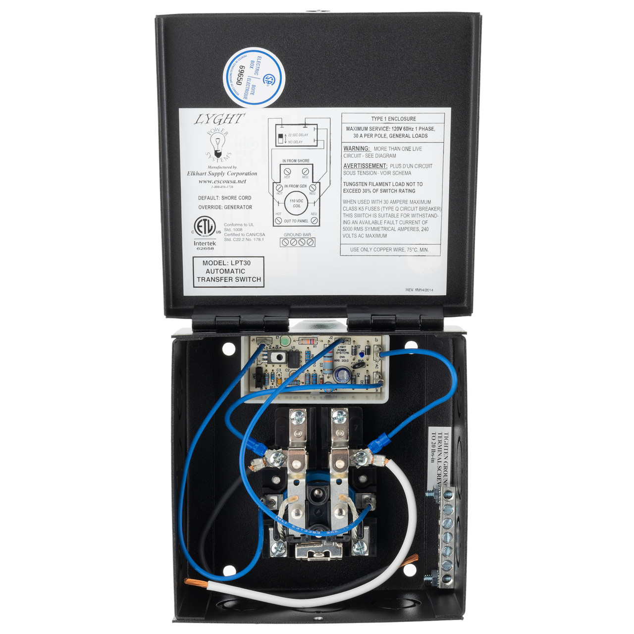 30 Amp RV Transfer Switch 120V Lyght Automatic Transfer Switch