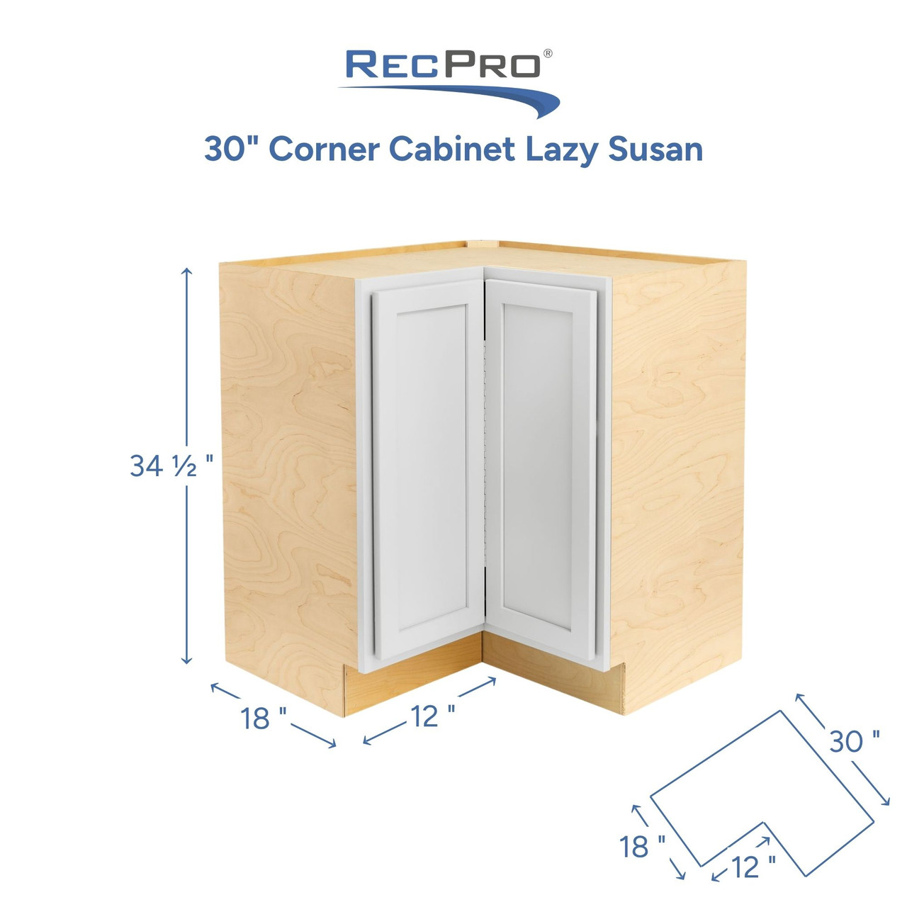 RV Cabinets White Shaker | Lazy Susan Base 30