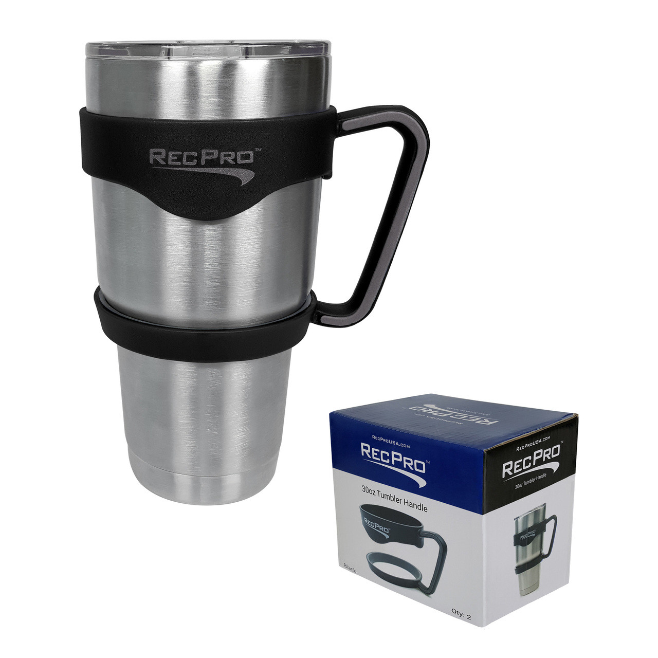 RecPro 30oz Handle for Stainless Steel Tumbler Black - RecPro