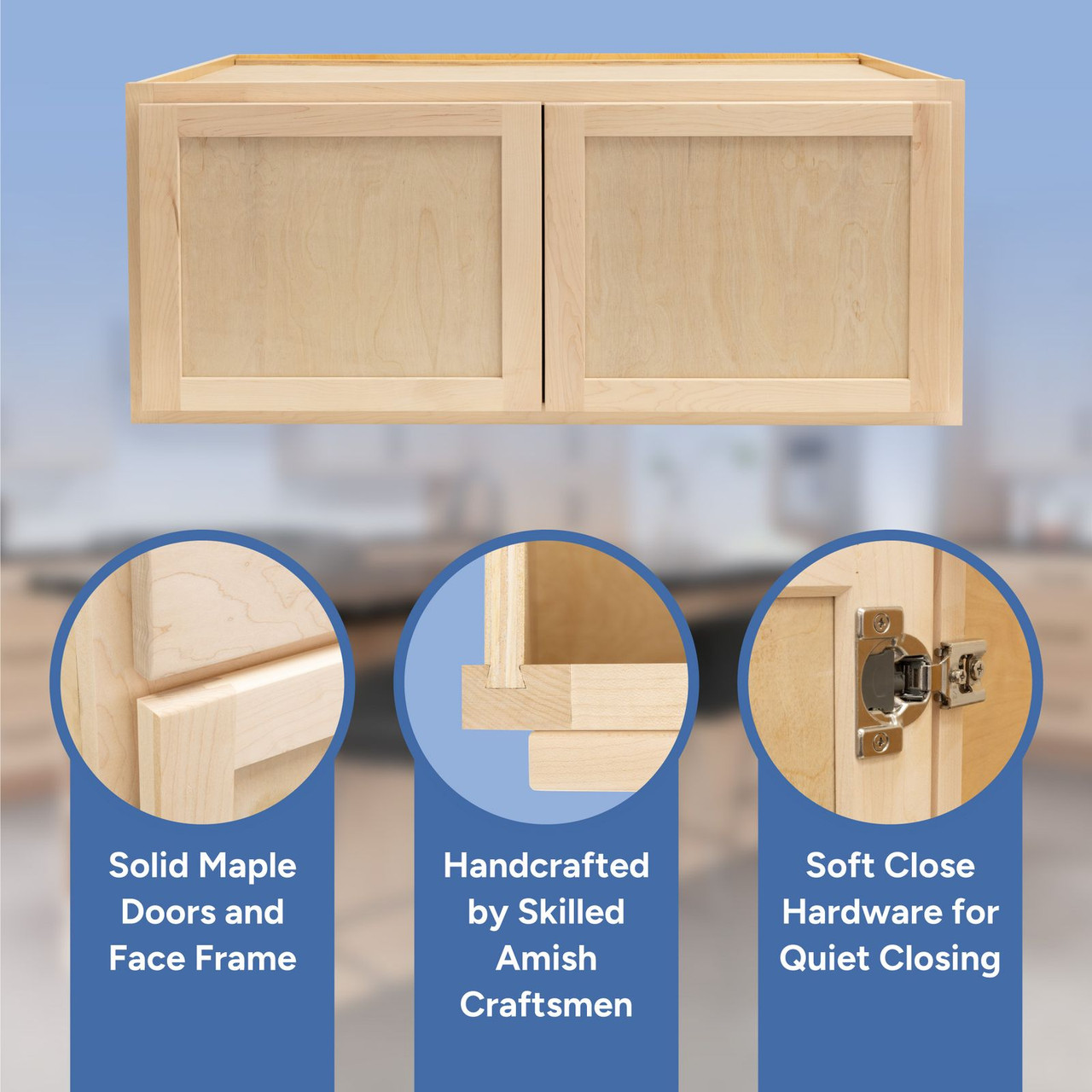 RV Cabinets Maple Wood Shaker | Refrigerator Wall Cabinet 36