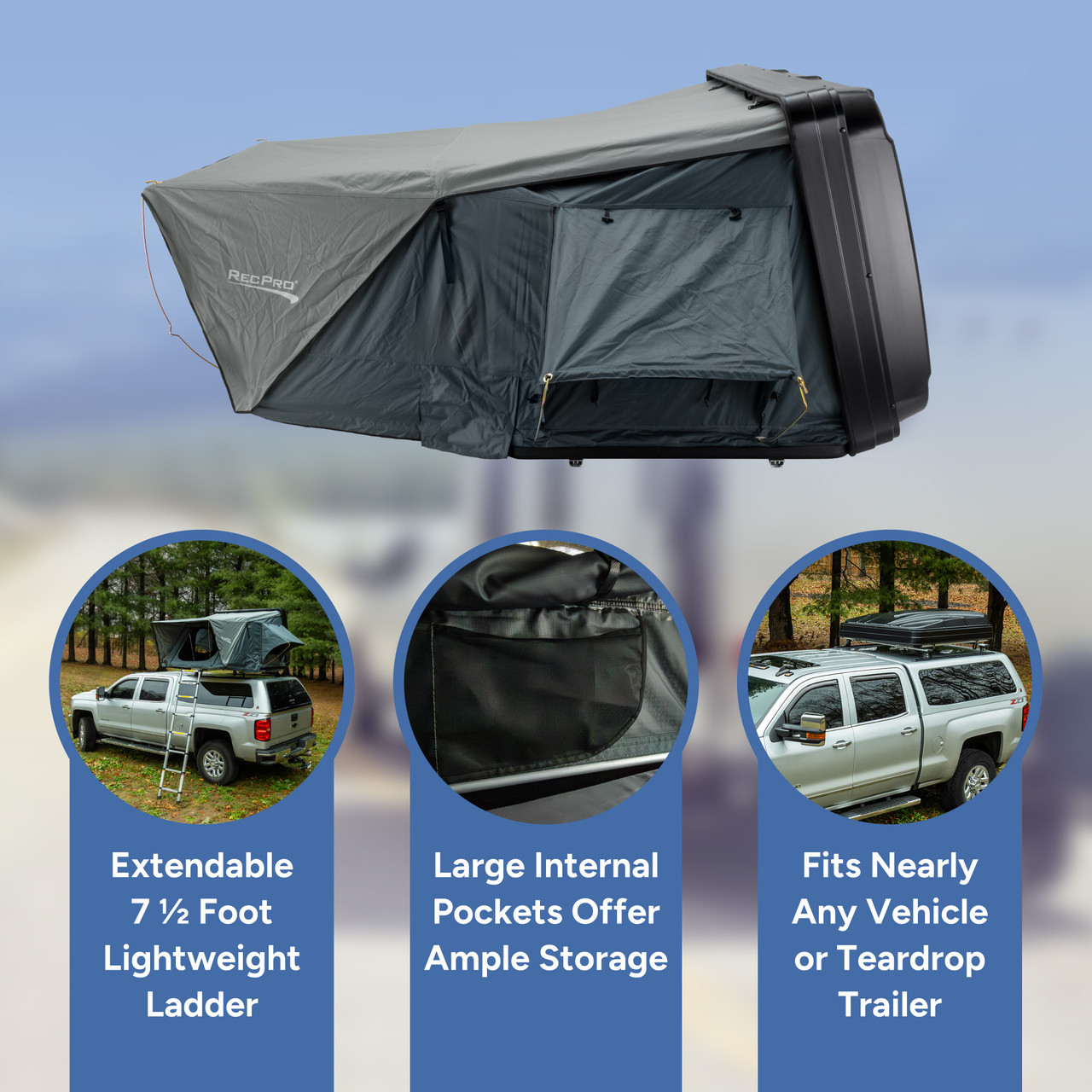 Hard Shell Roof Top Tent with Ladder 2-3 Person - RecPro