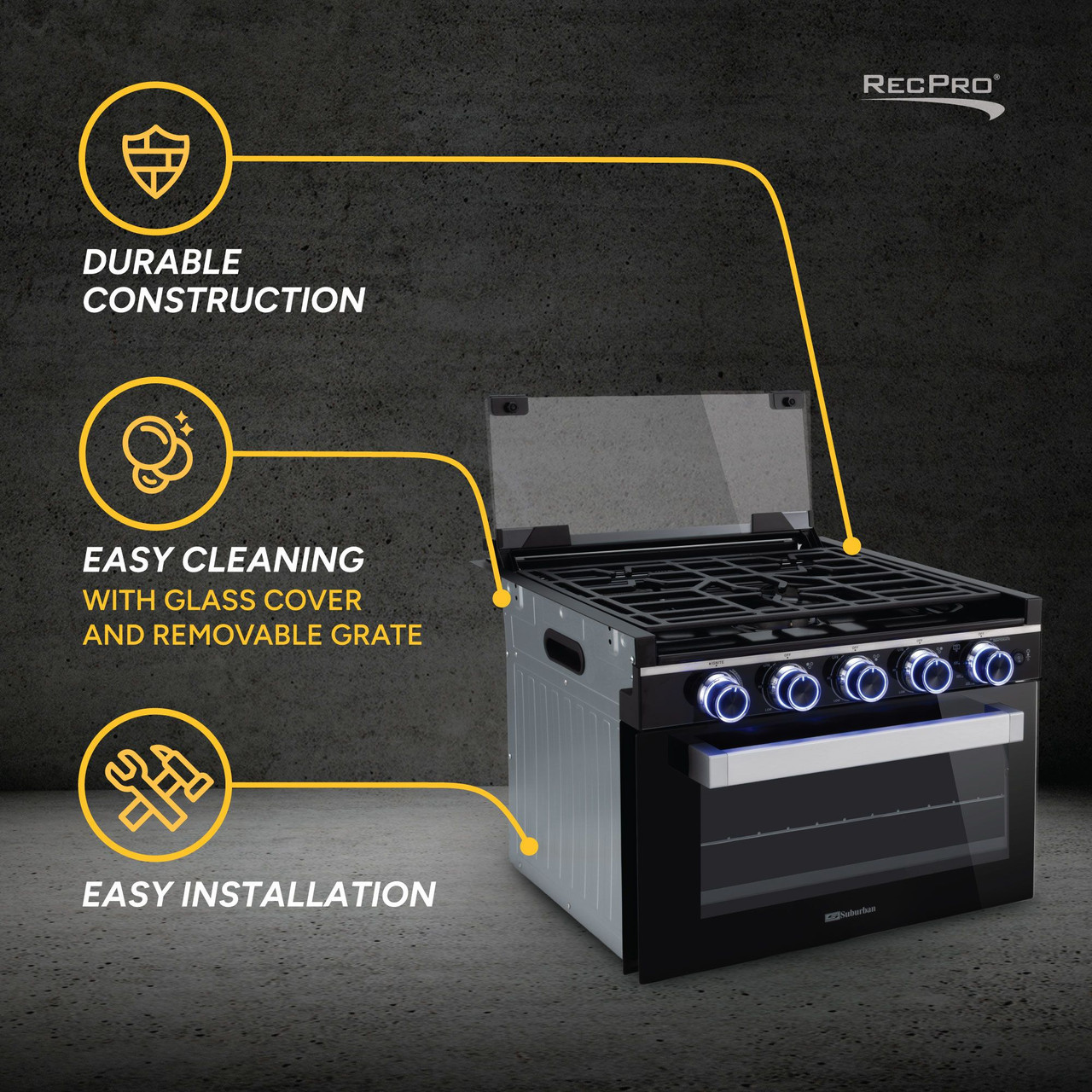 Suburban RV Stove Gas Range 17