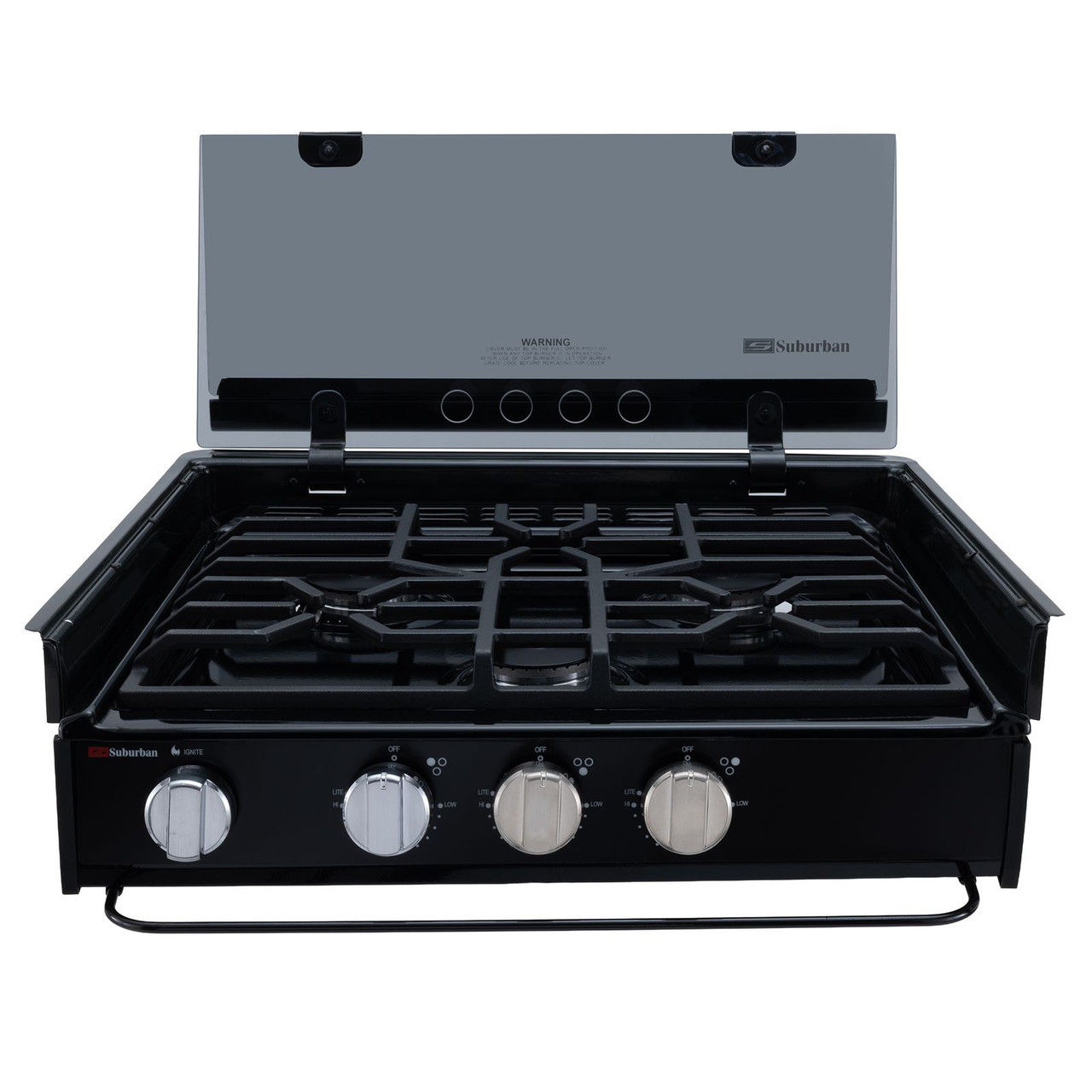 RV Suburban Gas Cooktop Three Burner Slide In with Cover - RecPro