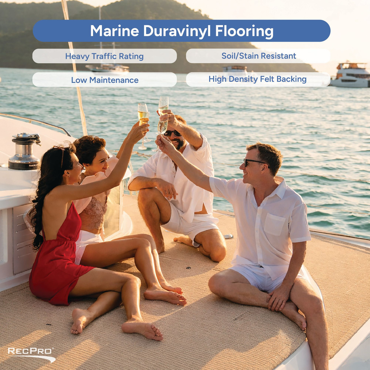 Duravinyl 8.5' Marine Boat Vinyl Flooring Birstol Style - RecPro