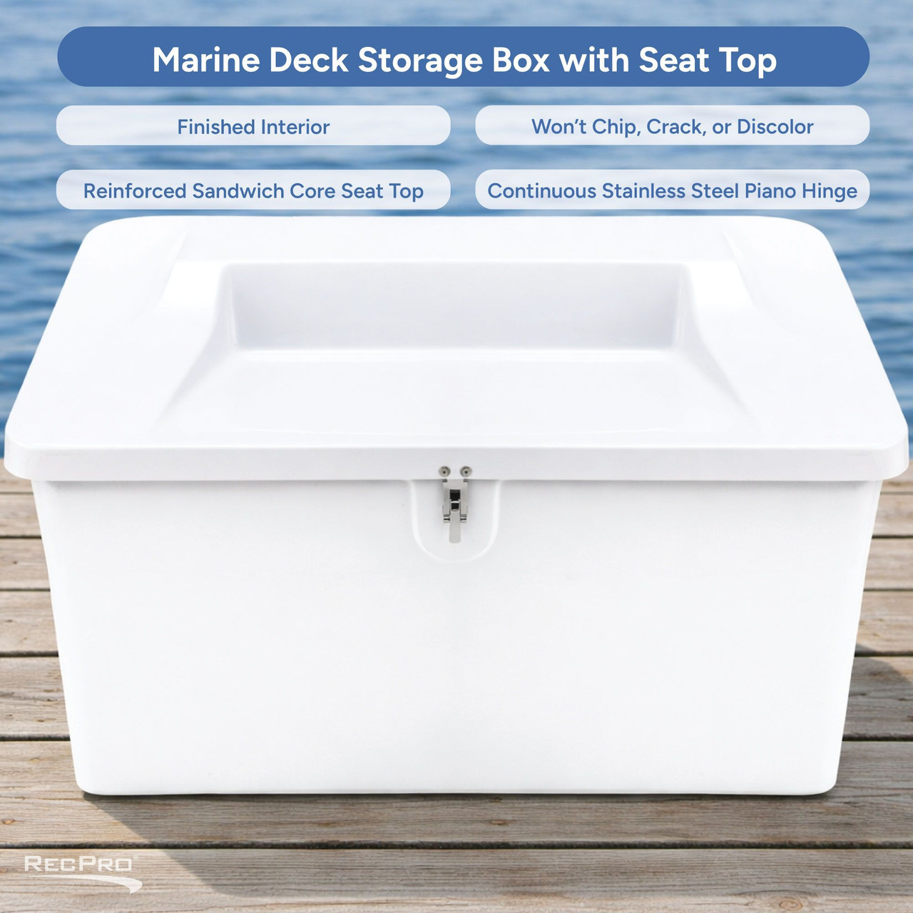 Marine Dock Storage Box with Seat Top 50" - RecPro