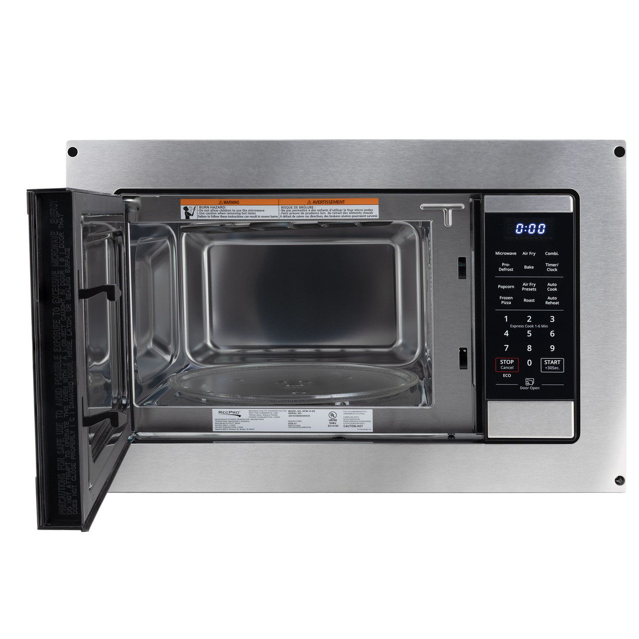 RV Microwave Air Fryer 1.0 cu. ft. Stainless Steel - RecPro
