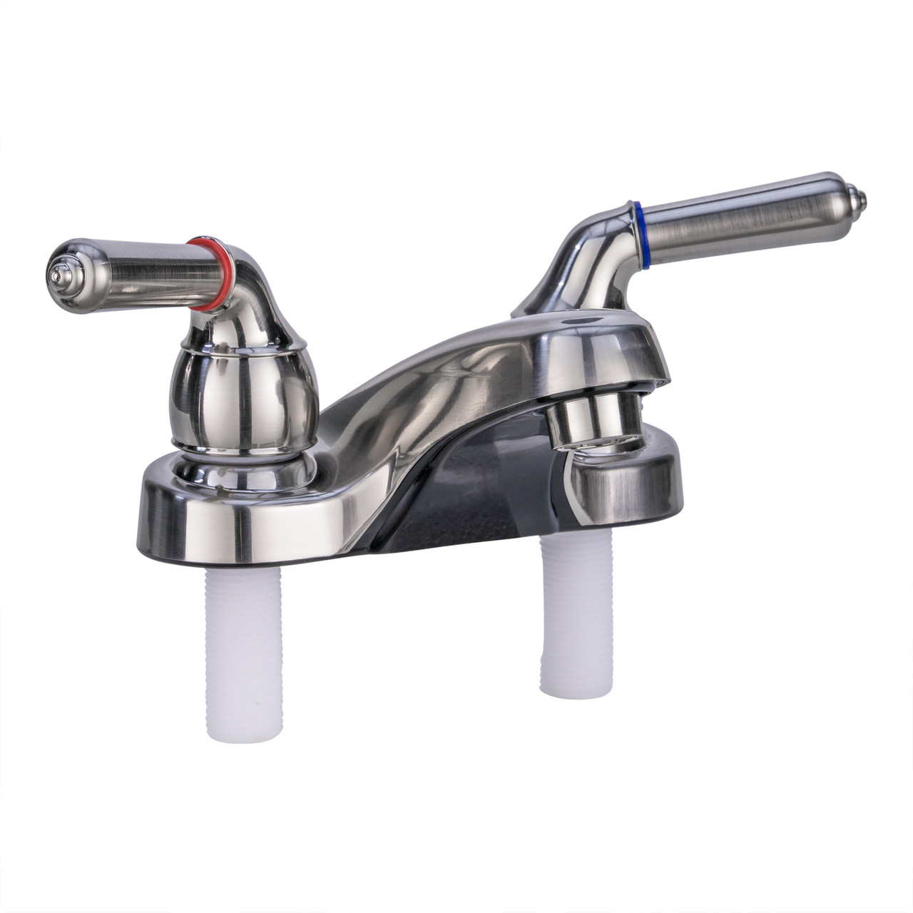 White Rectangle RV Bathroom Sink w/ Brushed Nickel Faucet Combo