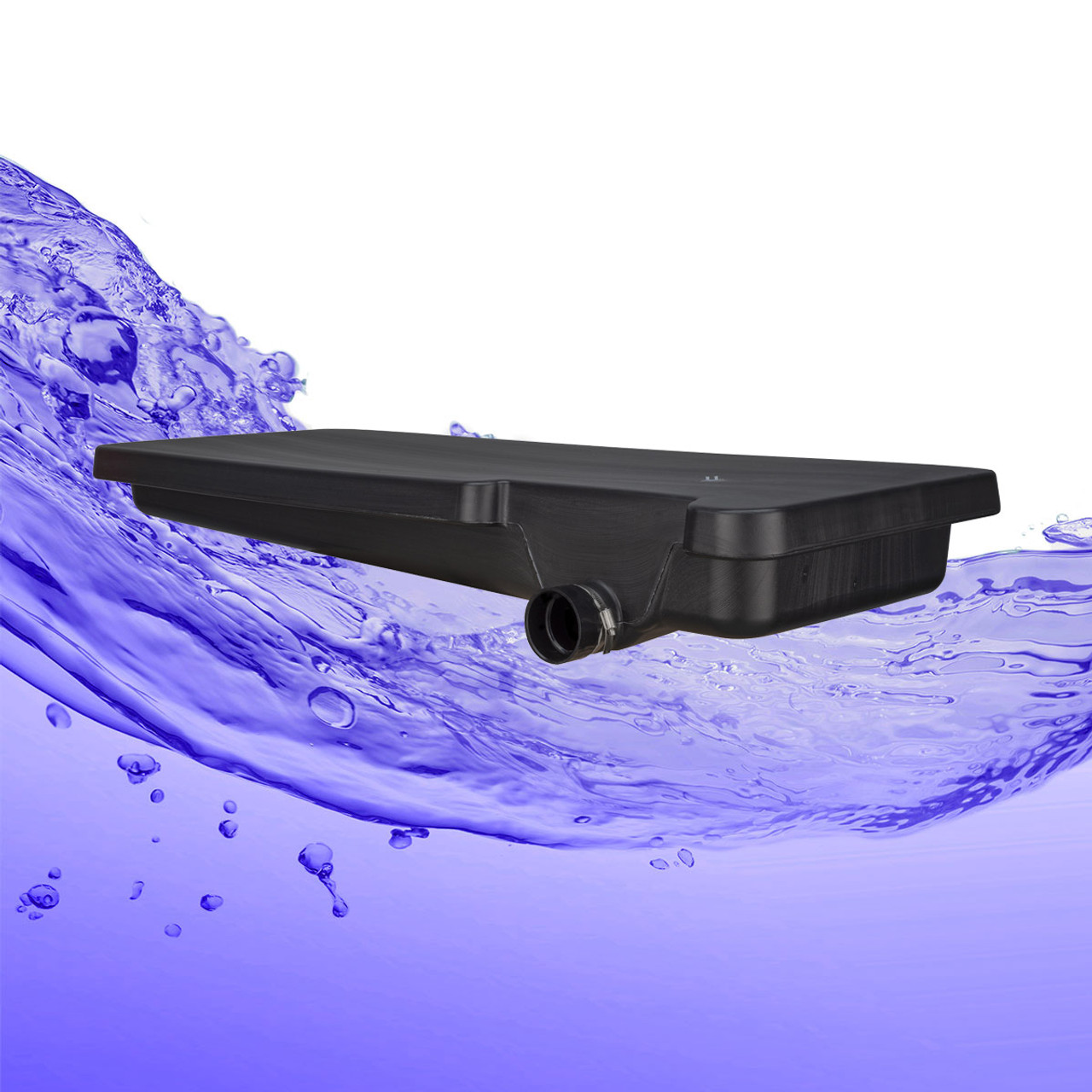 40 Gallon Black Waste Water RV Holding Tank Right Side Drain 63" x 25