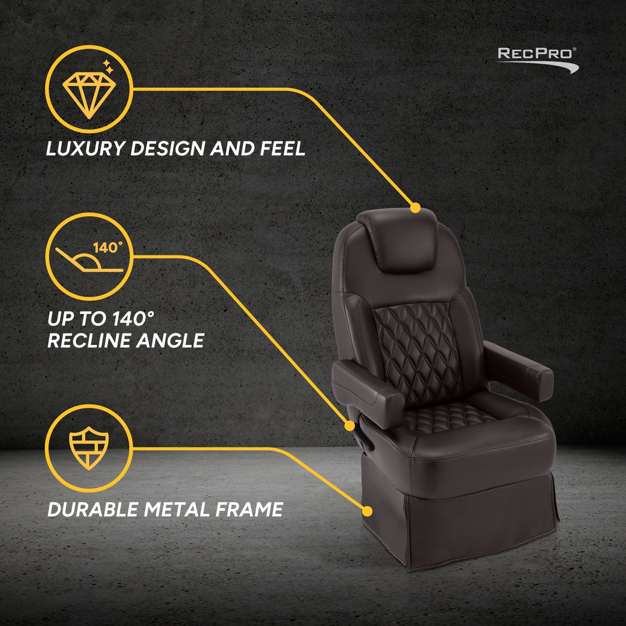 RecPro Nash Driver and Passenger RV Captain's Chair Set in