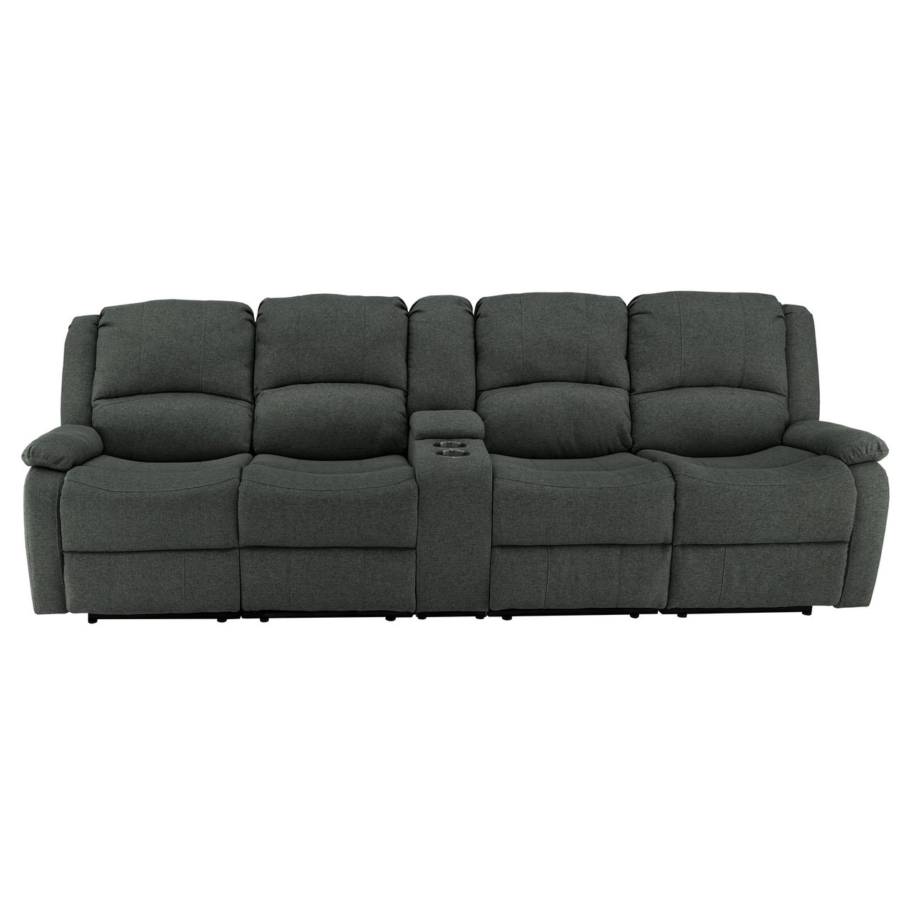 RecPro Charles 111" Quad Wall Hugger RV Recliner Sofa with Two Drop