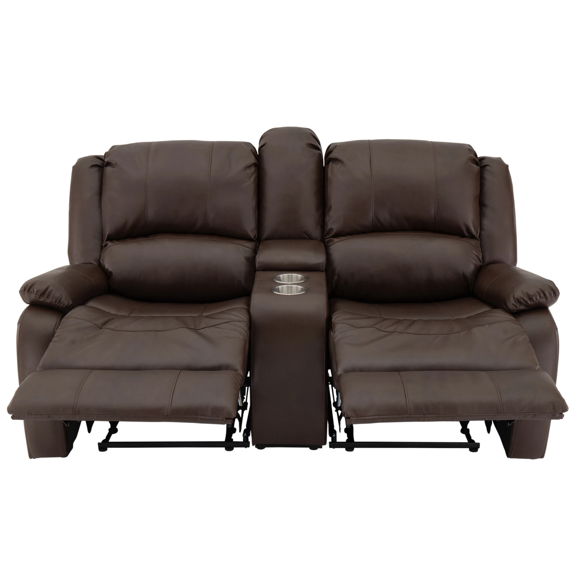 RecPro Charles 70 Double RV Wall Hugger Reclner Sofa wth Console n Cloth - RecPro | Wall