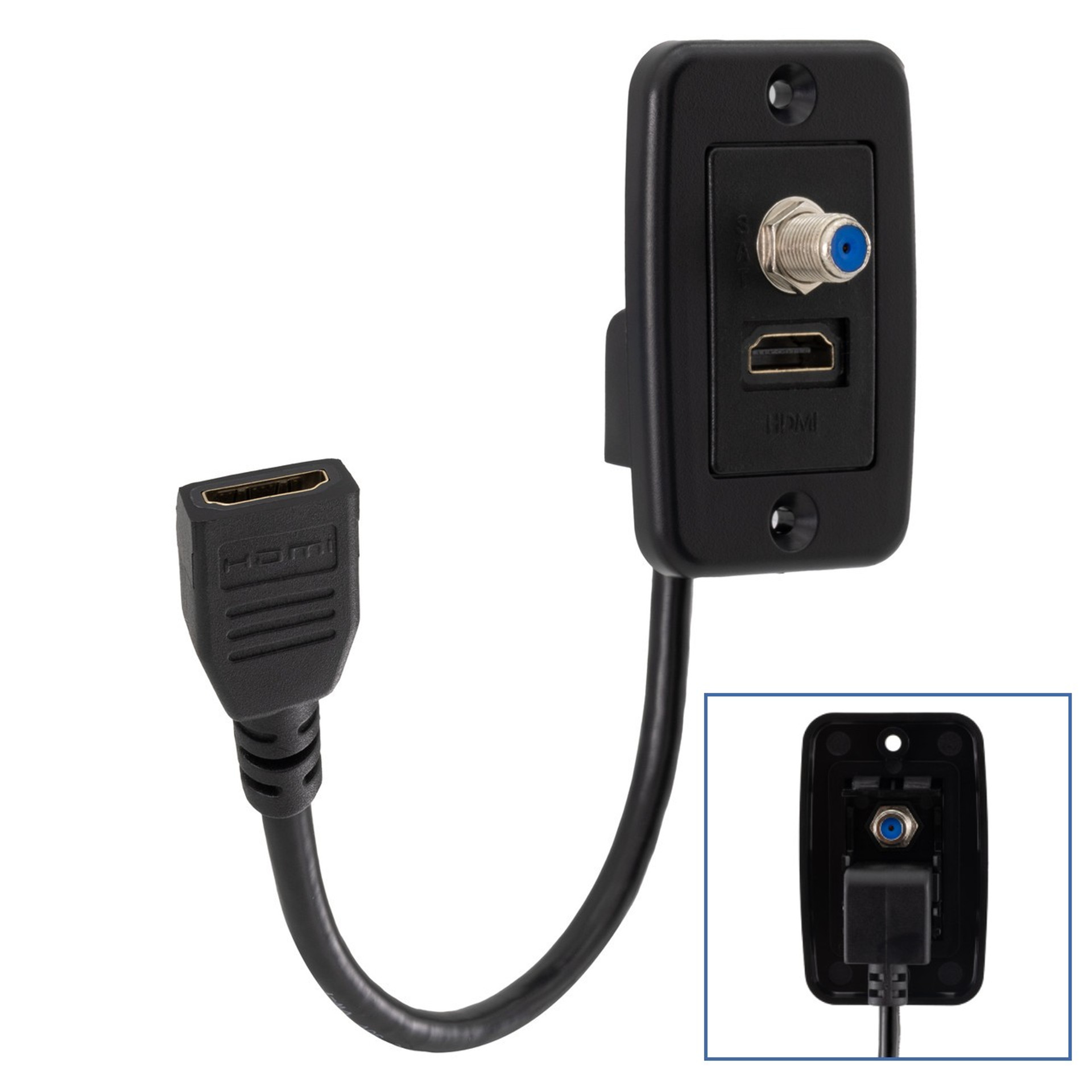 RV Cable TV Hookup Plate Coaxial Cable Connector - RecPro