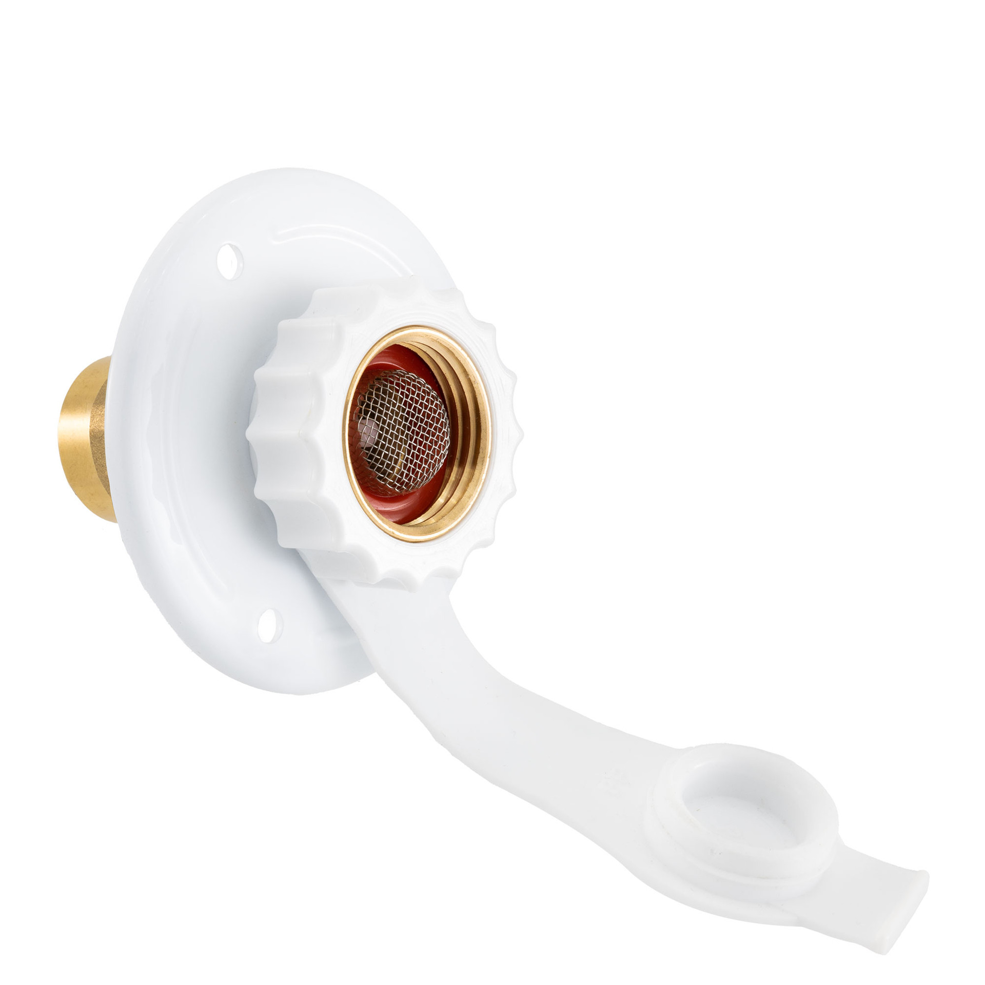 Water Fill Inlet Flange Hose Connector With Check Valve For RV, Camper, Trailer & Marine Use