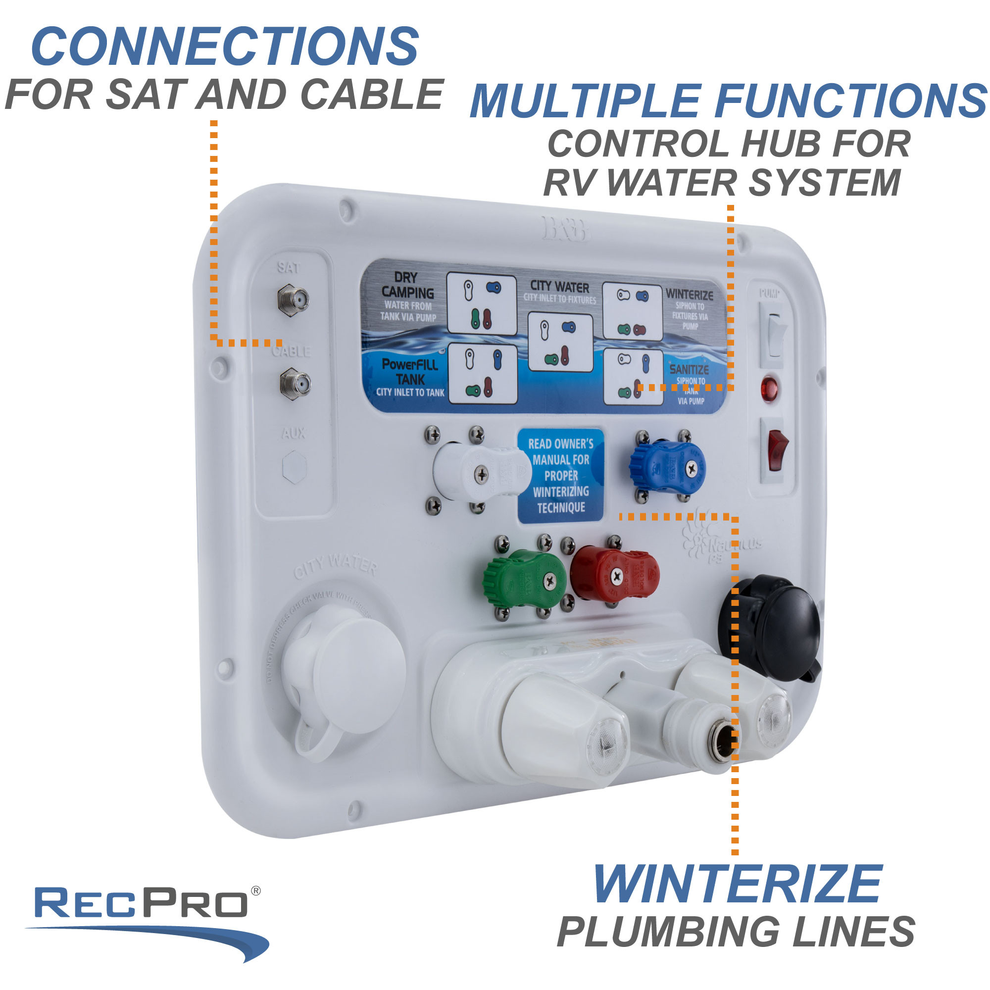 RV Multifunction City Water Fill Panel Nautilus P3 10