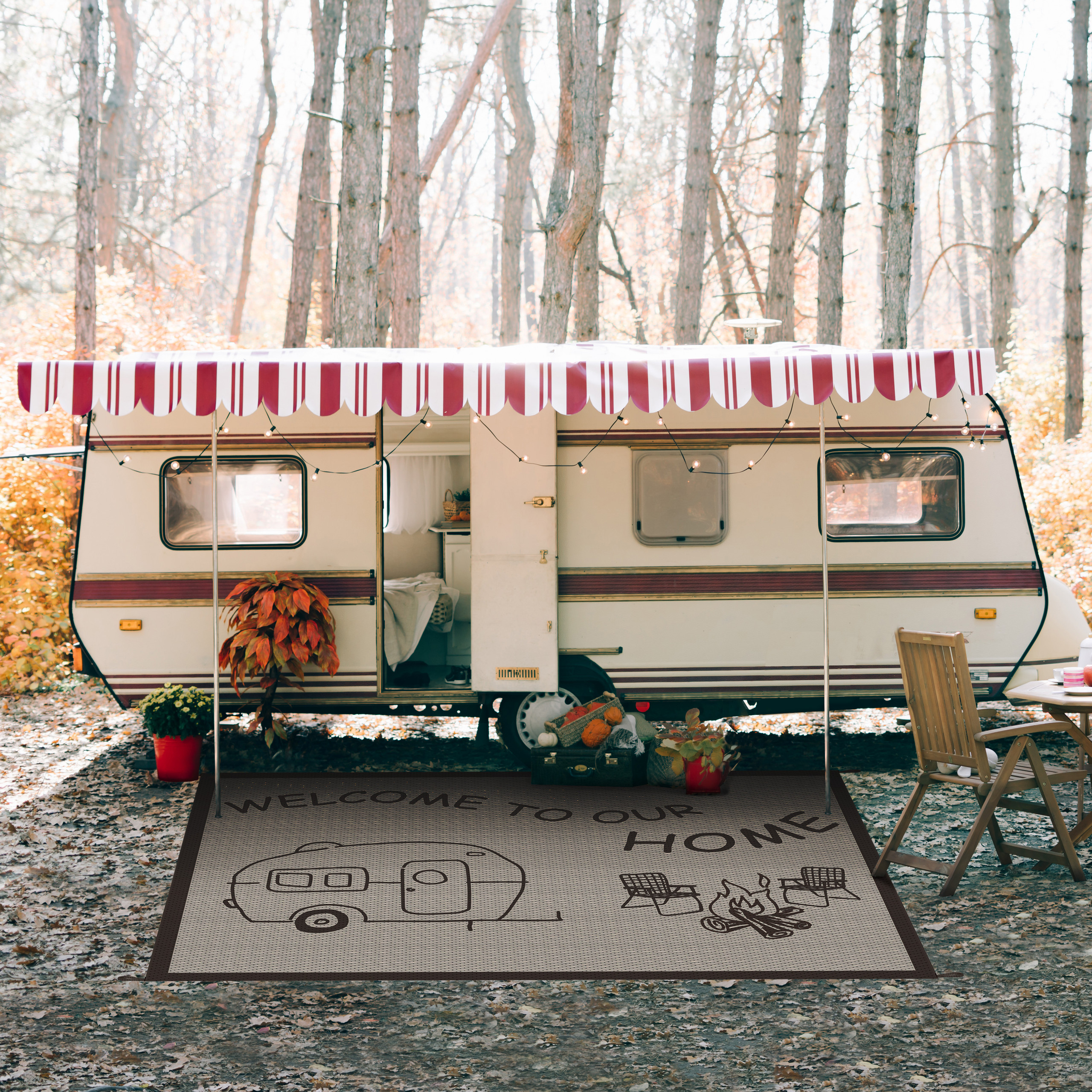 RV Outdoor Water Resistant Rug - Welcome to our Home - RecPro