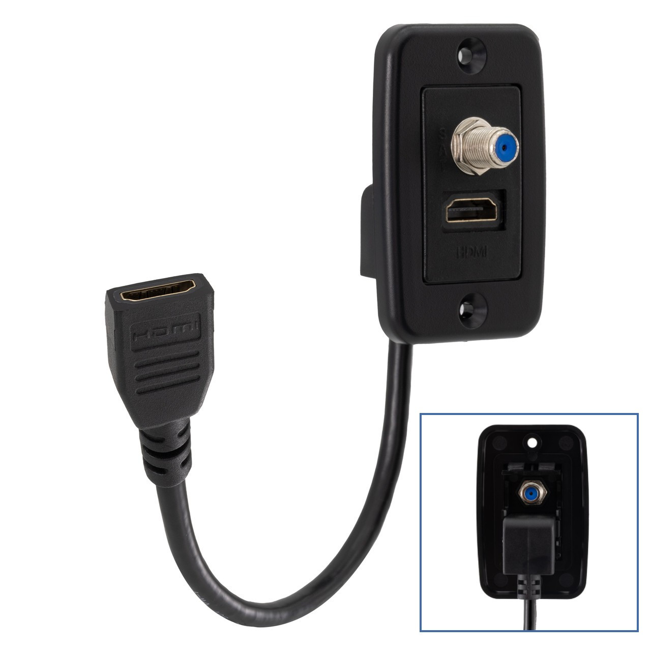 RV Cable TV Hookup Plate Coaxial Cable Connector RecPro
