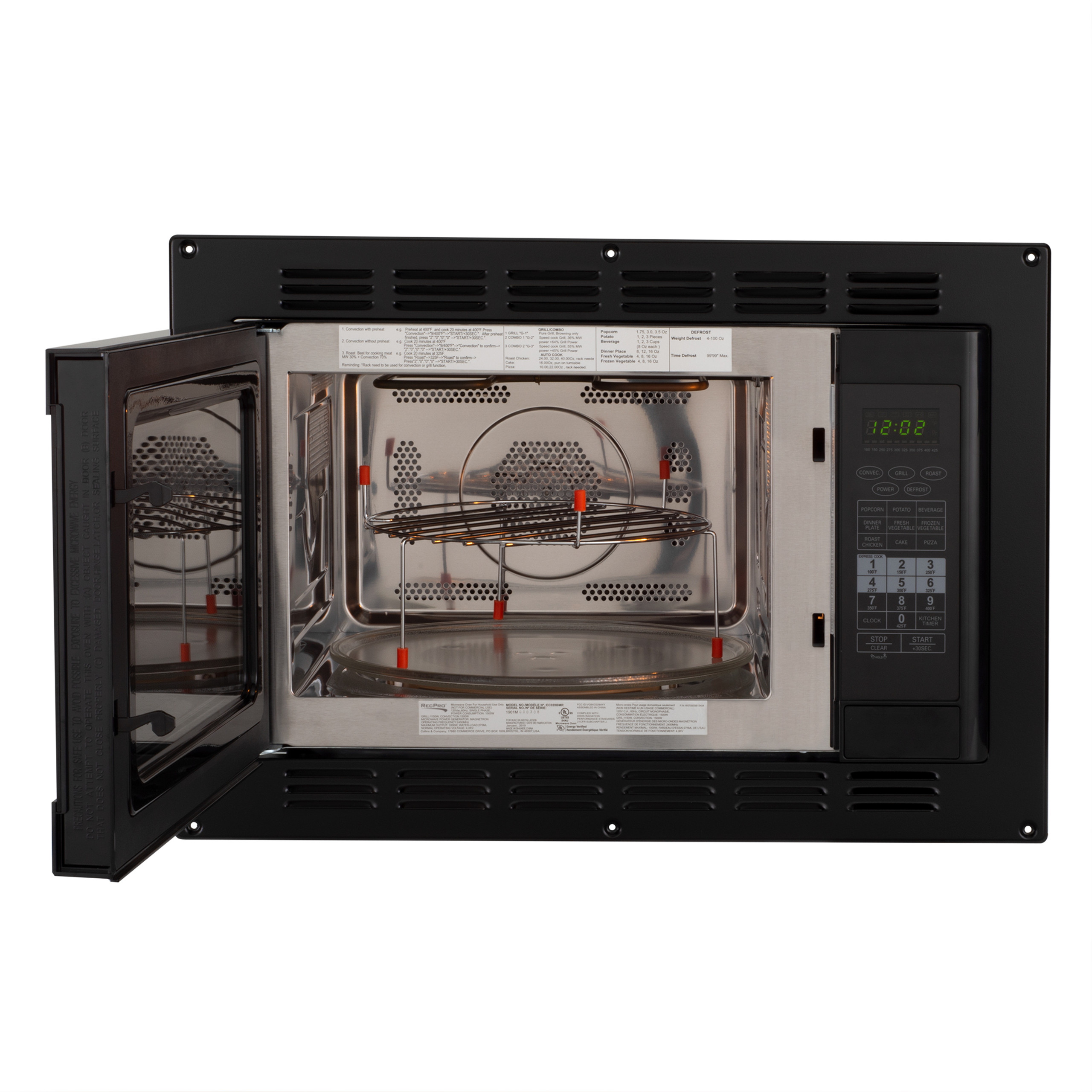 RV Convection Microwave Black 1.1 Cu. ft Replaces High Pointe and Greystone RecPro
