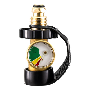 Universal Fit POL Propane Tank Adapter With Gauge Converts
