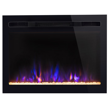 RV Electric Fireplace 26" Flat Glass with Multi-Color Flames