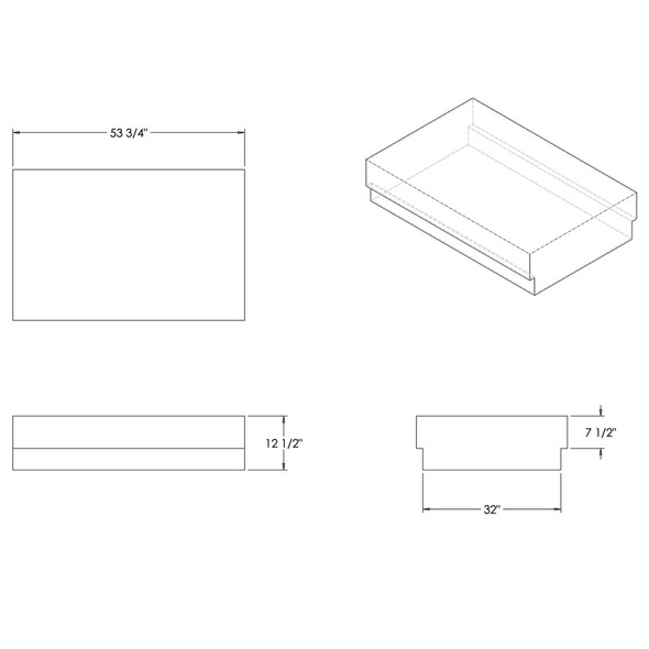 94 Gallon RV Water Tank 53 3/4 x 12 1/2 x 7 1/2 Elkhart Plastics EPI 4424