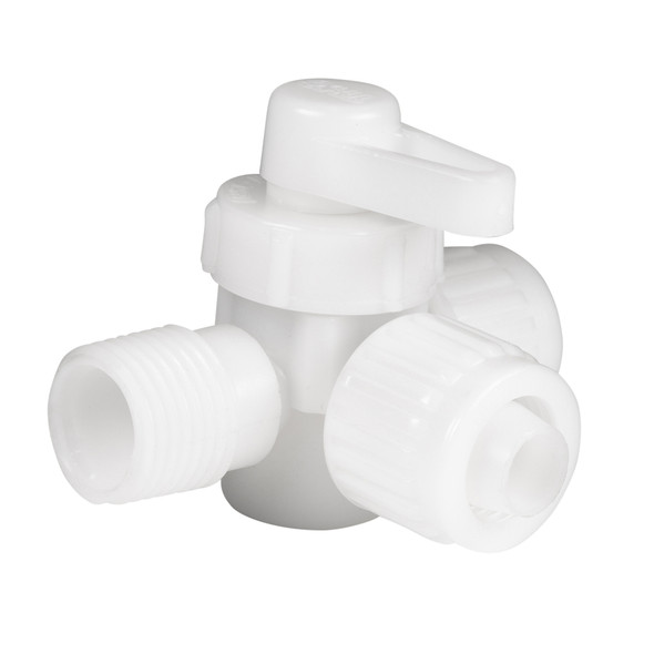 Flair It Male-Barb-Barb 3 Way Directional Valve Fitting