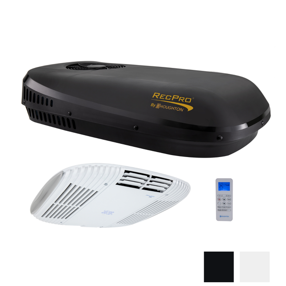 RV non-ducted black air conditioner 9.5K BTU with Plenum And Remote.
