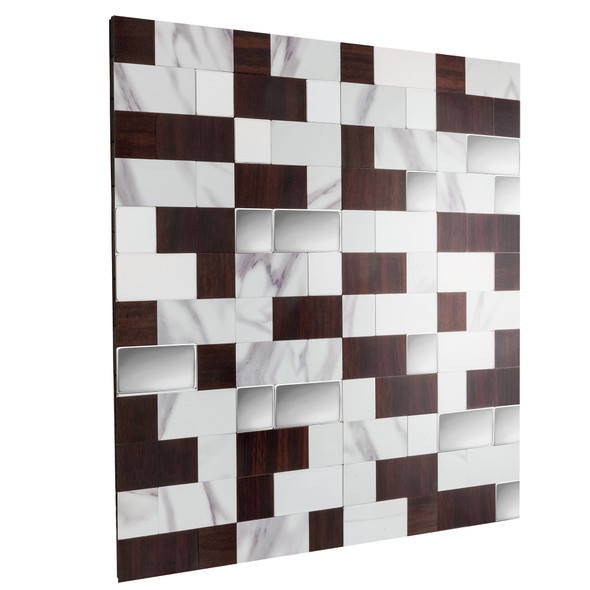 RV Backsplash Marble Mahogany Tile 12" x 12" Peel and Stick
