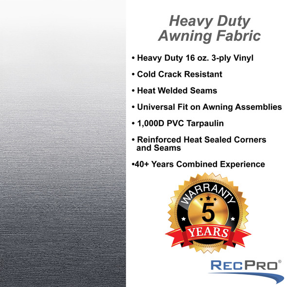 11' RV Awning Replacement Fabric Heat-Welded Seams