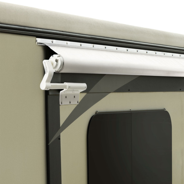 RV slide out topper installed with the slide out retracted in.