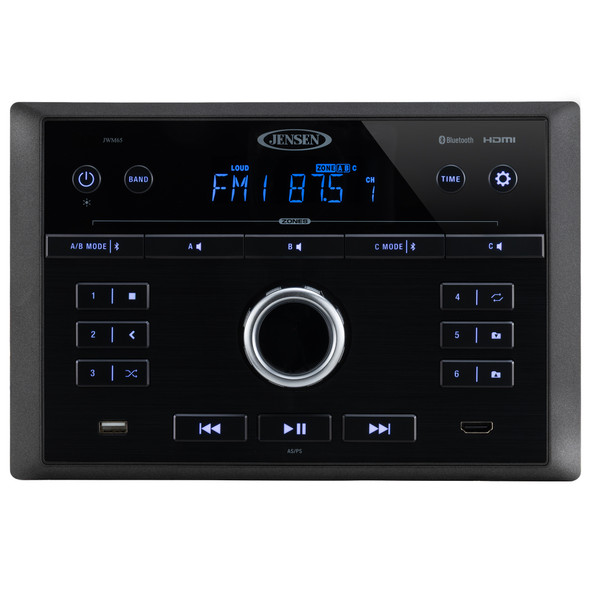 JWM65 RV Stereo AM/FM Radio Bluetooth/App Control CD/DVD 3-Zone